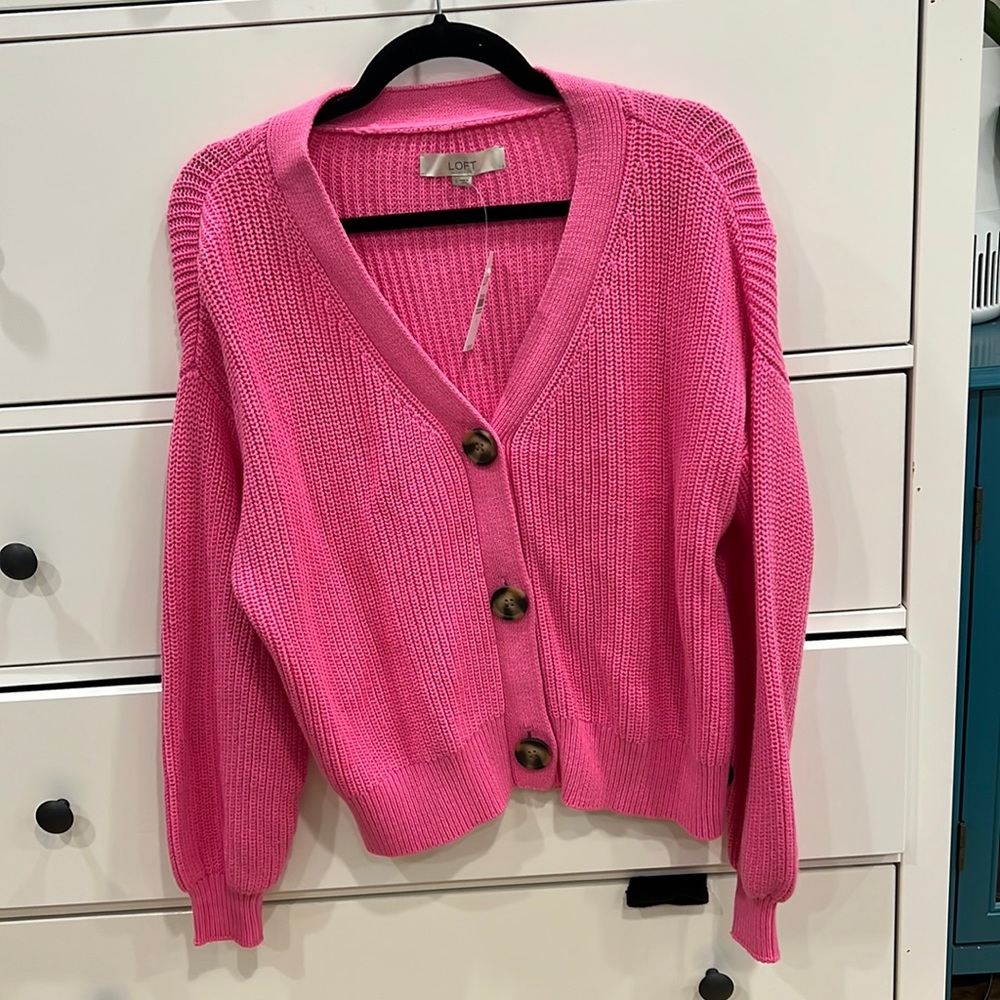 Neon pink cardigan